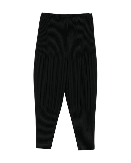 Homme Plissé Issey Miyake Black Homme Plissé Issey Miyake Pleated Cropped Trousers for men