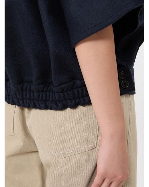 Max Mara Blue Draped Boxy Cape