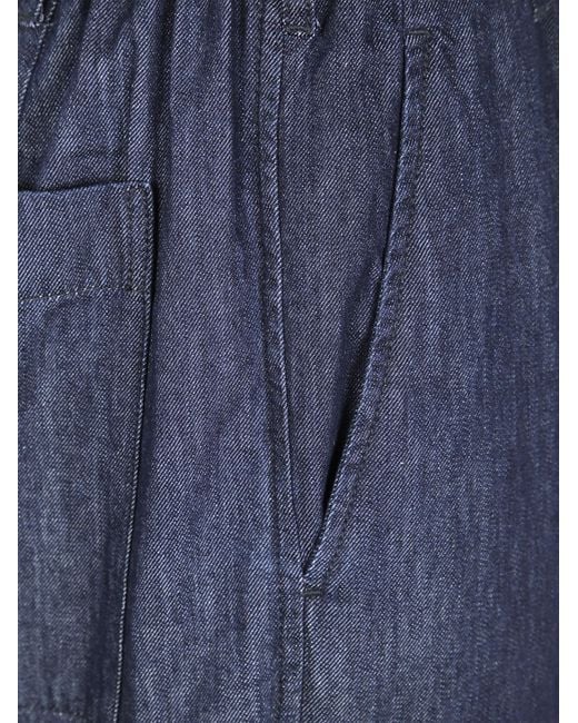 Dries Van Noten Blue Drawstring Casual Pants