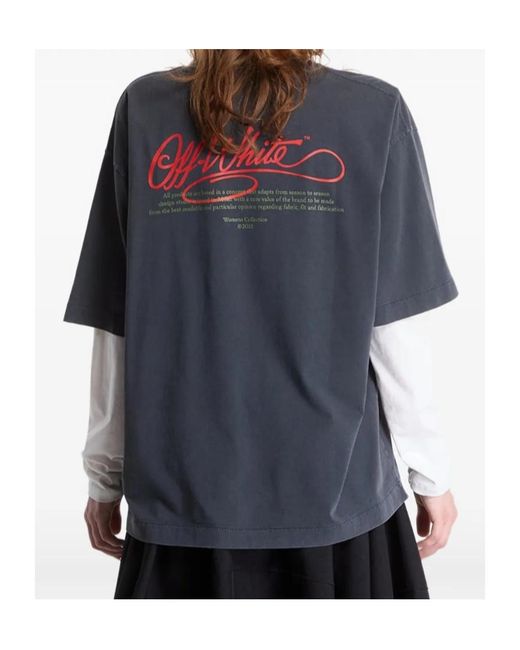 Off-White c/o Virgil Abloh Black Graphic-Print T-Shirt