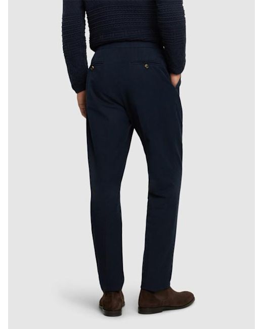 Brunello Cucinelli Blue Pleated Casual Pants for men