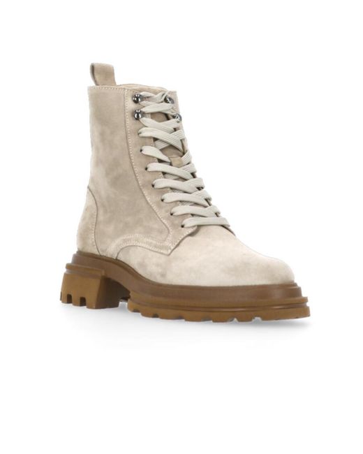 Hogan Natural Lace-Up Boots