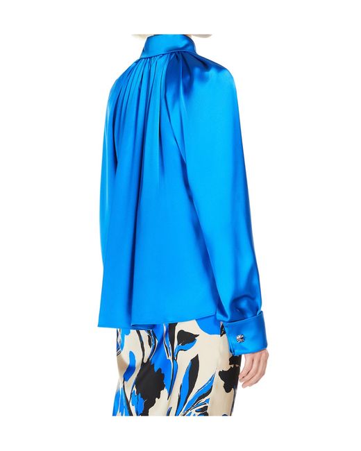 Max Mara Blue Pianoforte Salice Cut-Out Shirt