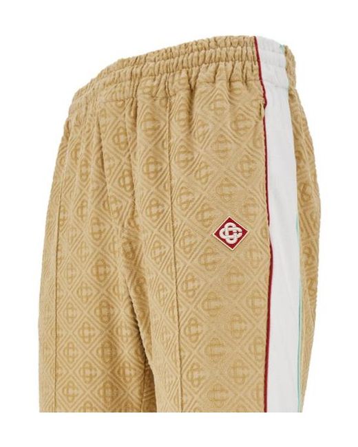 Casablanca Natural Monogram-Jacquard Velour Track Pants for men