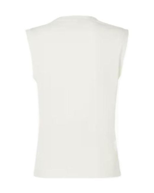 Fendi White Ivory Jersey Top With Ti Amo Print