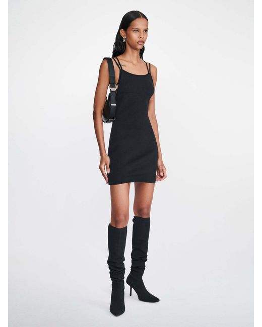 Dion Lee Black Spaghetti-Strap Mini Dress