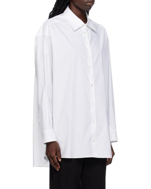 The Row White Luka Curved Hem Shirt