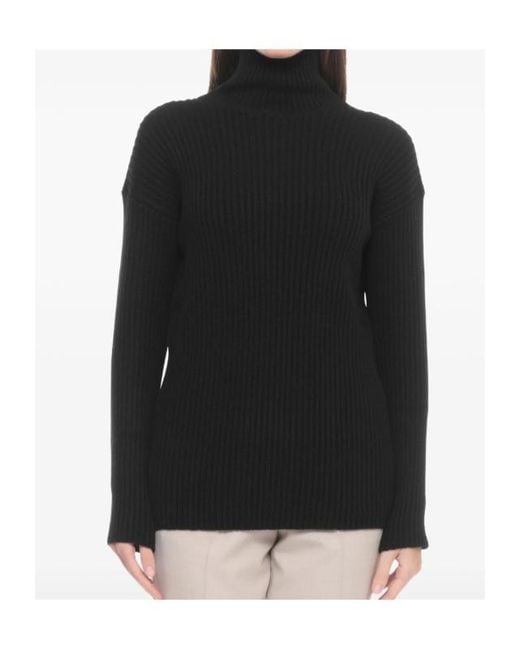 Antonelli Black Livio Ribbed Turtleneck Sweater