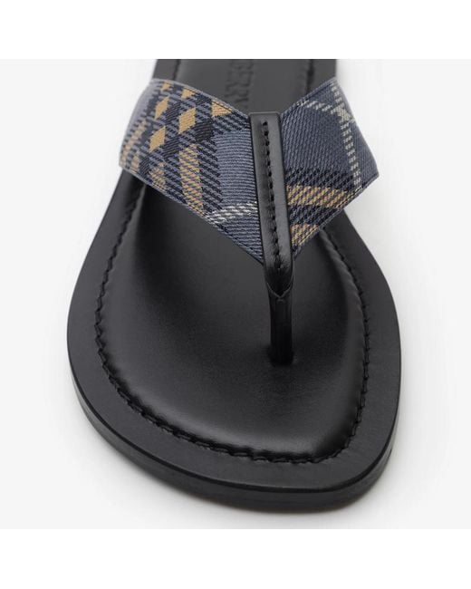 Burberry Blue Check Pavilion Sandals for men