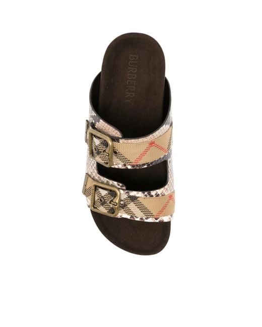 Burberry Multicolor Printed Check-Strap Urchin Sandals