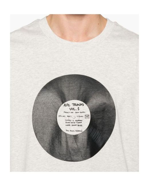 A.P.C. White Vinyl Crewneck T-Shirt for men
