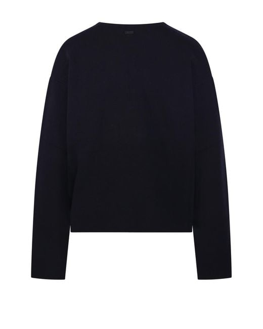 Max Mara Blue Zibello Crewneck Long-Sleeved Jumper