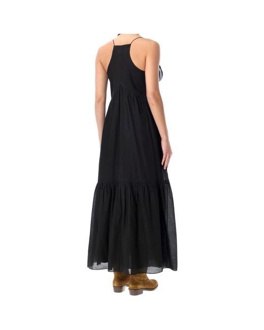 Isabel Marant Black Étoile Vasma Ruffled Long Dress