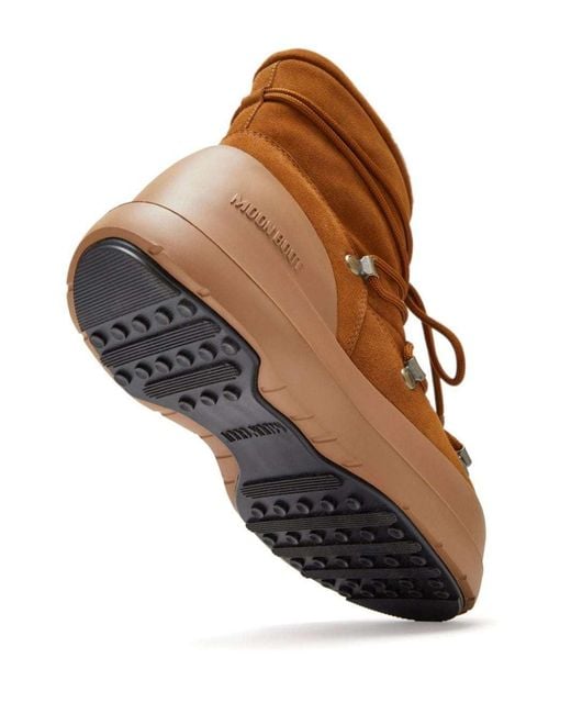 Moon Boot Brown Luna Logo Embossed Boots