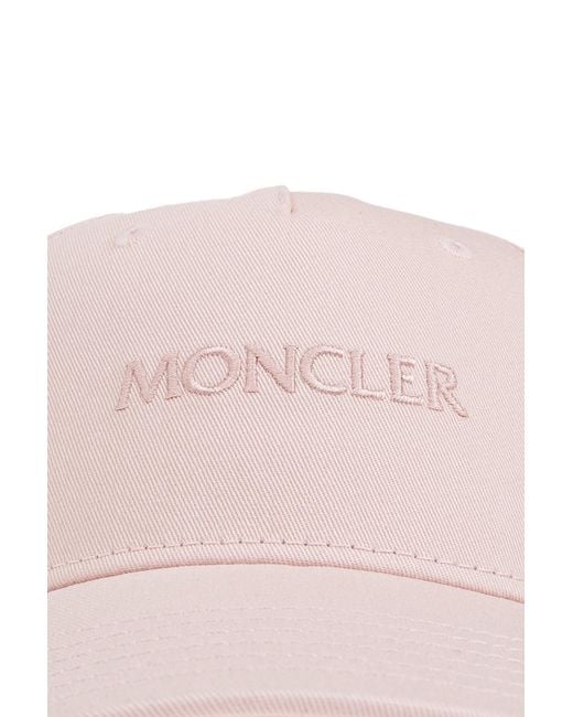Moncler Pink Logo Embroidered Baseball Cap