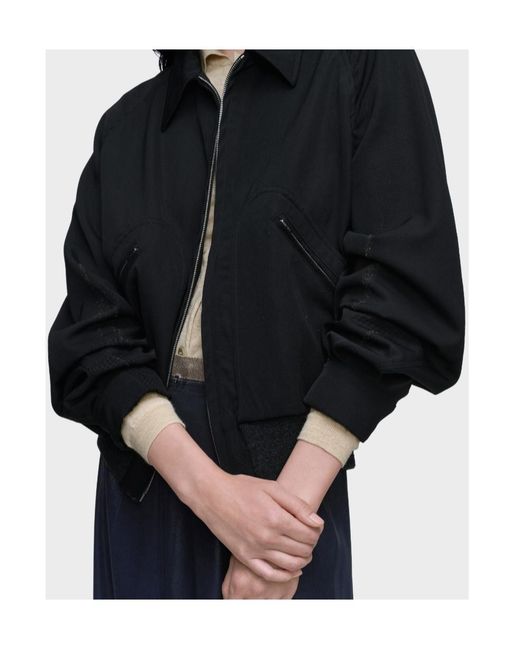 Maison Margiela Black Zip-Up Bomber Jacket