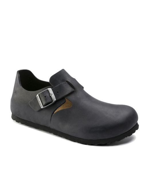 Birkenstock Black London Round Toe Flat Shoes for men