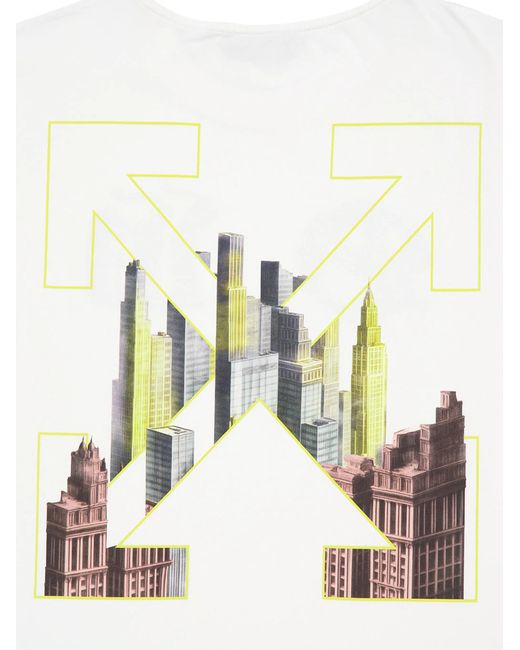 Off-White c/o Virgil Abloh White Logo Printed Crewneck T-Shirt for men