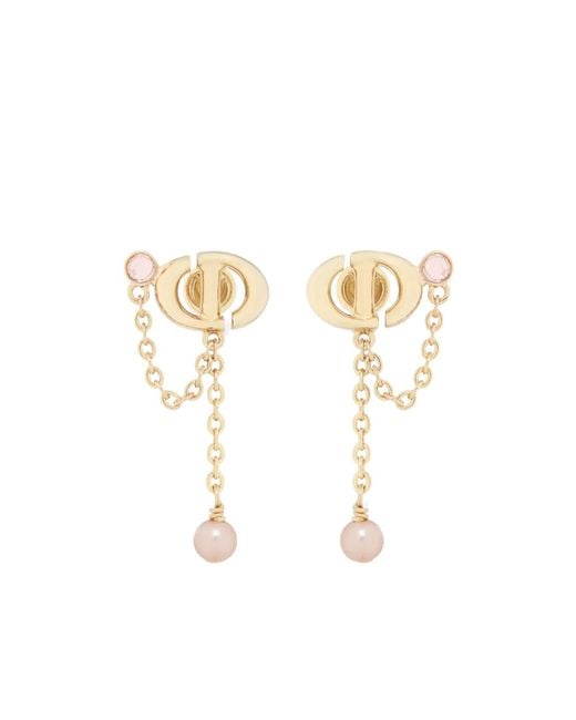 Dior White Cd Earrings