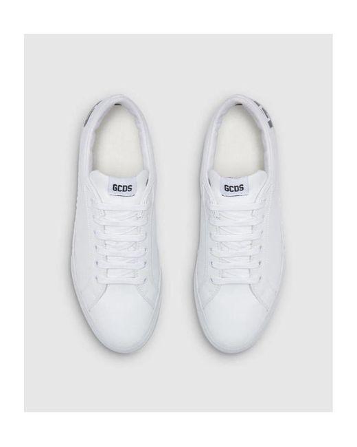 Gcds White Logo Printed Low-Top Sneakers for men