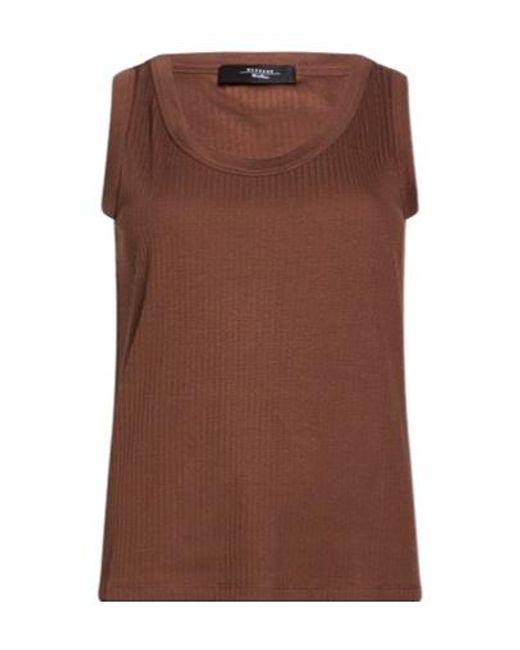 Weekend by Maxmara Brown Solid-Color Sleeveless Vest