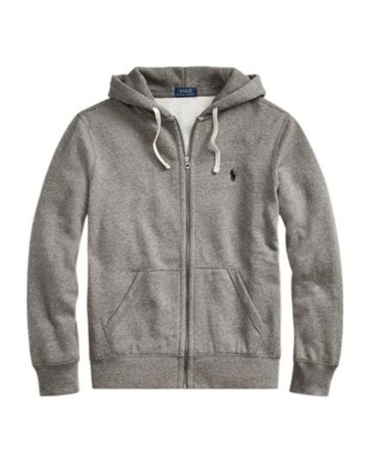 Polo Ralph Lauren Gray Cotton Zip-Up Hoodie for men
