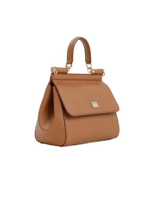 Dolce & Gabbana Brown Sicily Top Handle Shoulder Bag