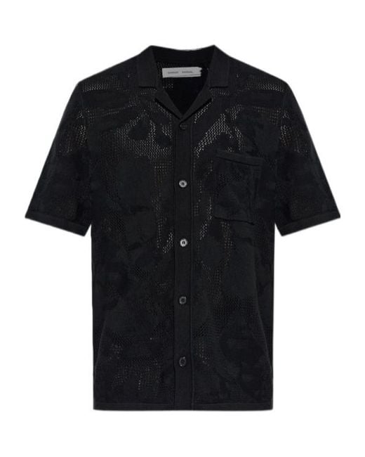 Samsøe & Samsøe Black Saconald Open-Knit Shirt for men