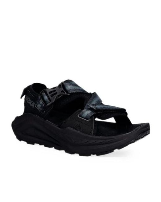 Hoka One One Black Infini Hike Tc Touch-Strap Buckle-Fastening Sandals