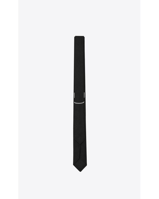 Saint Laurent White Signature Evening Skinny Tie for men