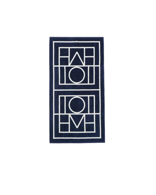 Totême  Blue Totême Monogram Jacquard Beach Towel