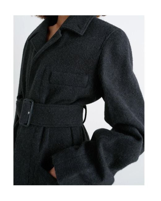 Lemaire Black Belted Tailored Coat