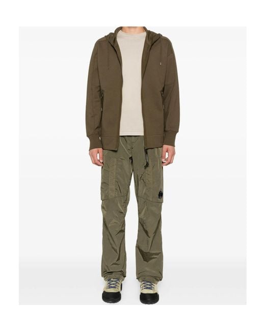 C P Company Green Pocket-Detail Trousers for men