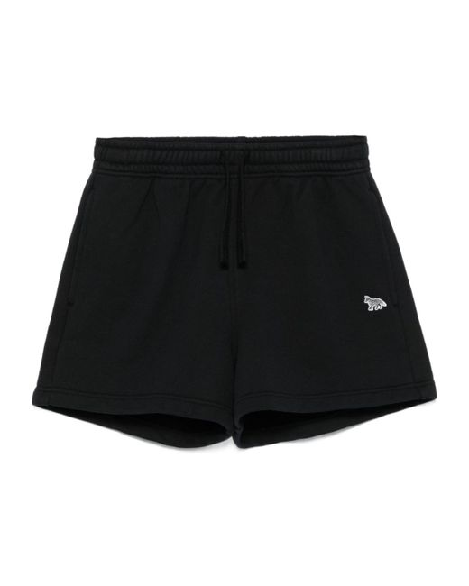 Maison Kitsuné Black Maison Kitsuné Baby Fox-Patch Drawstring Shorts