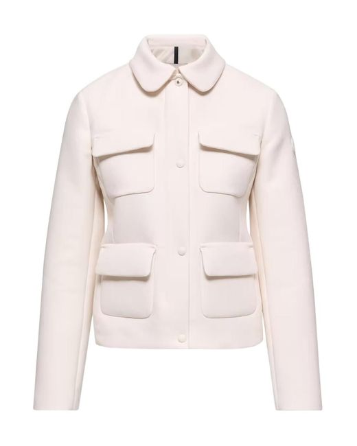 Moncler Natural Guimauve Down Shirt Jacket