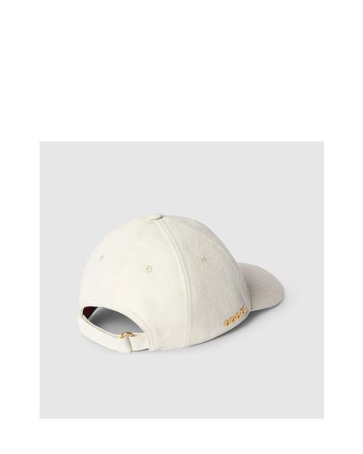 Gucci White Canvas Baseball Hat