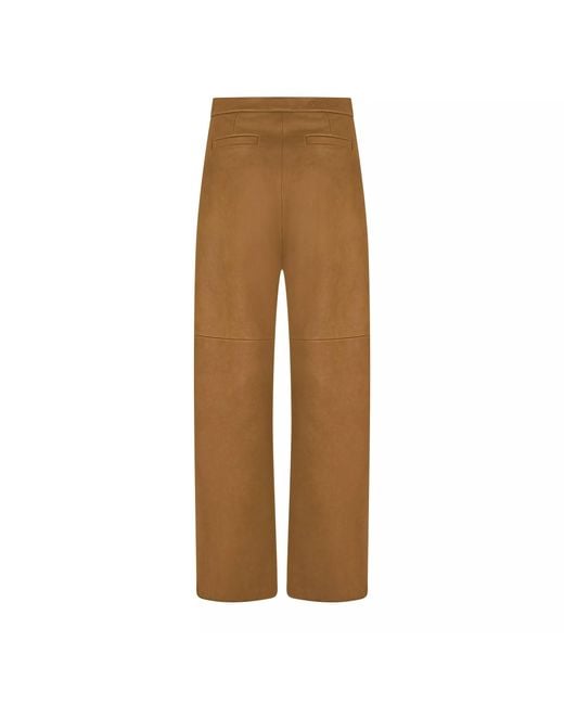 Max Mara Brown Leather Trousers