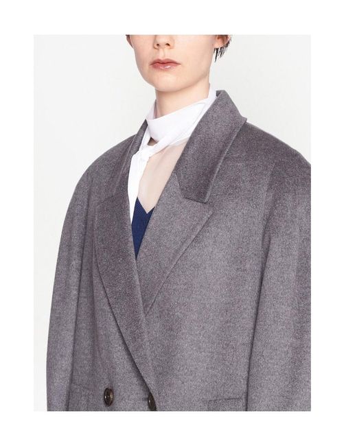 Miu Miu Gray Double-Breasted Velour Jacket