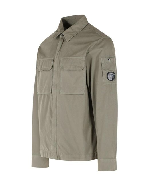 C P Company Green Long-Sleeved Casual Jacket for men