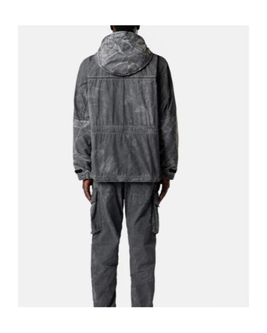 Stone Island Gray Anorak Short Parka for men