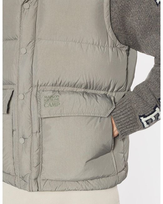 Maison Kitsuné Gray Puffer Gilet for men