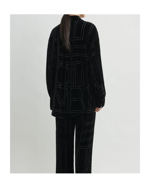 Totême Black Totême Oversized Devoré Shirt