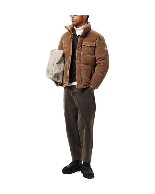Moncler Brown Corduroy Quilted Down Jacket for men