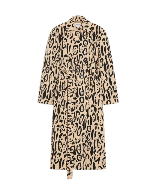 Sportmax White Grembo All-Over Patterned Trench Coat