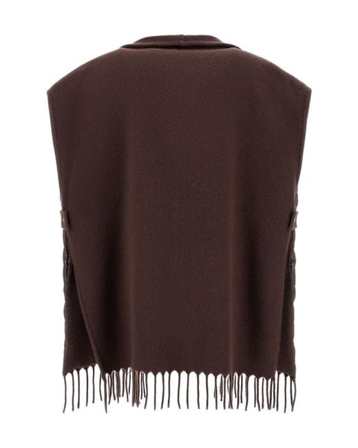 Herno Brown Tassel Knitted Vest