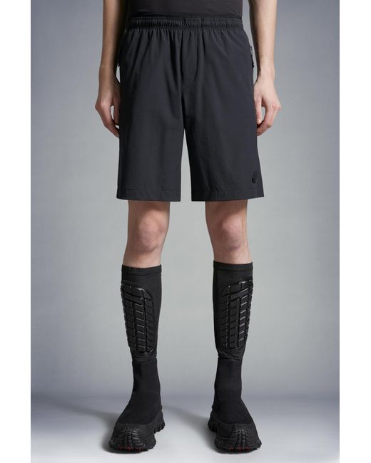 Moncler Black High Waist Shorts for men