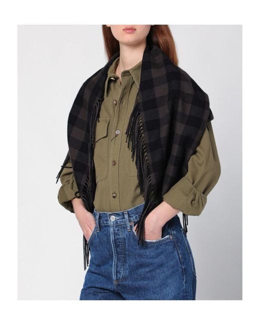 Destin Black Checked Scarf