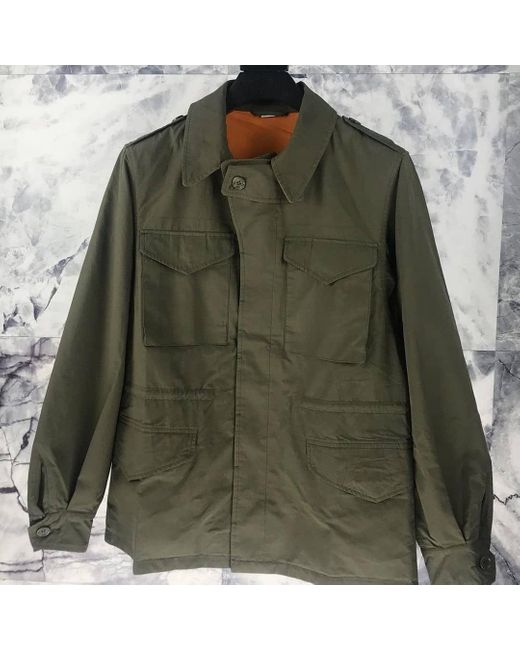 Gucci Green Coated Parka With Logo for men