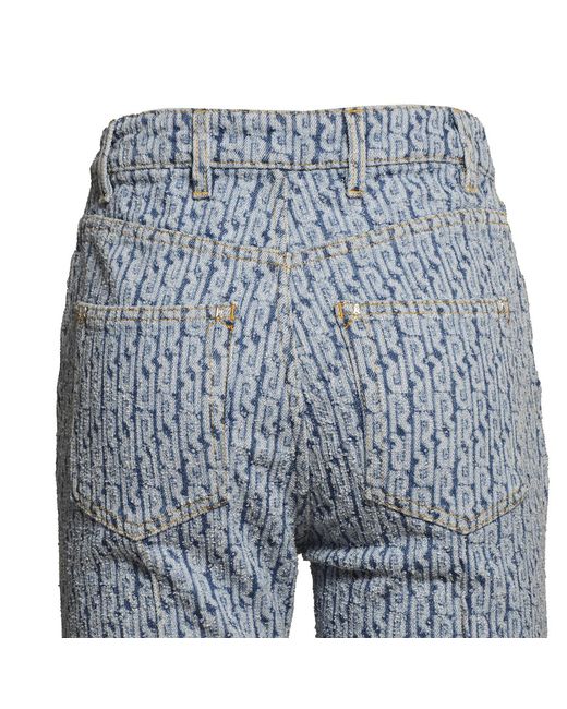 Rabanne Blue Logo Jacquard Flared Jeans