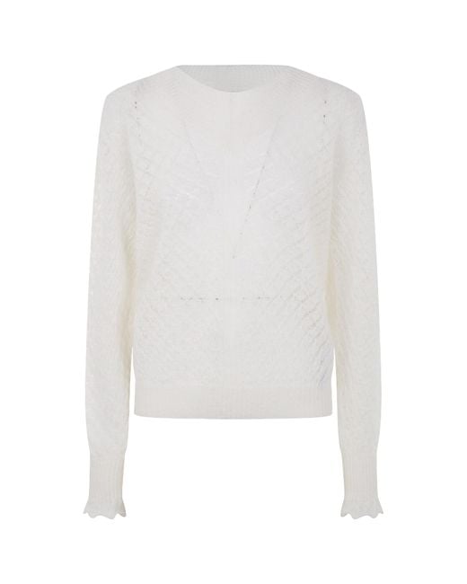 Twinset White Loose Fit Jumper